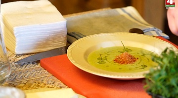 Блюдо дня. Крем-суп из брокколи с сушёной горбушей. 05.03.2020