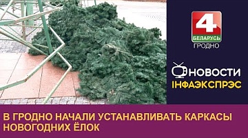 <b>Новости Гродно. 14.11.2024</b>. В Гродно начали устанавливать каркасы новогодних ёлок